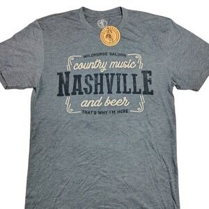 Wildhorse Saloon Country Music Nashville Beer T Shirt Blue Graphic‎ Tee western